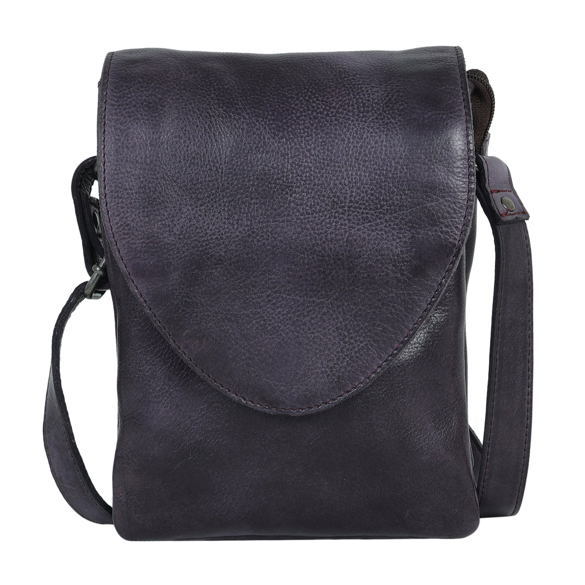 Pippa Leather Crossbody Bag - Eggplant