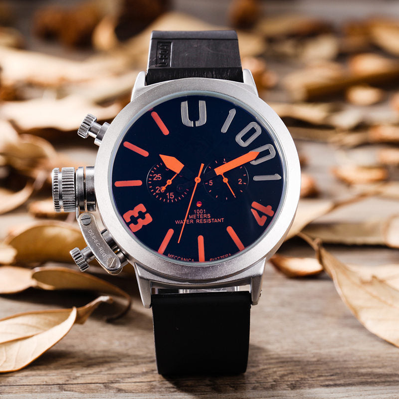 Self-Winding Stainless Steel Wristwatch - Orange