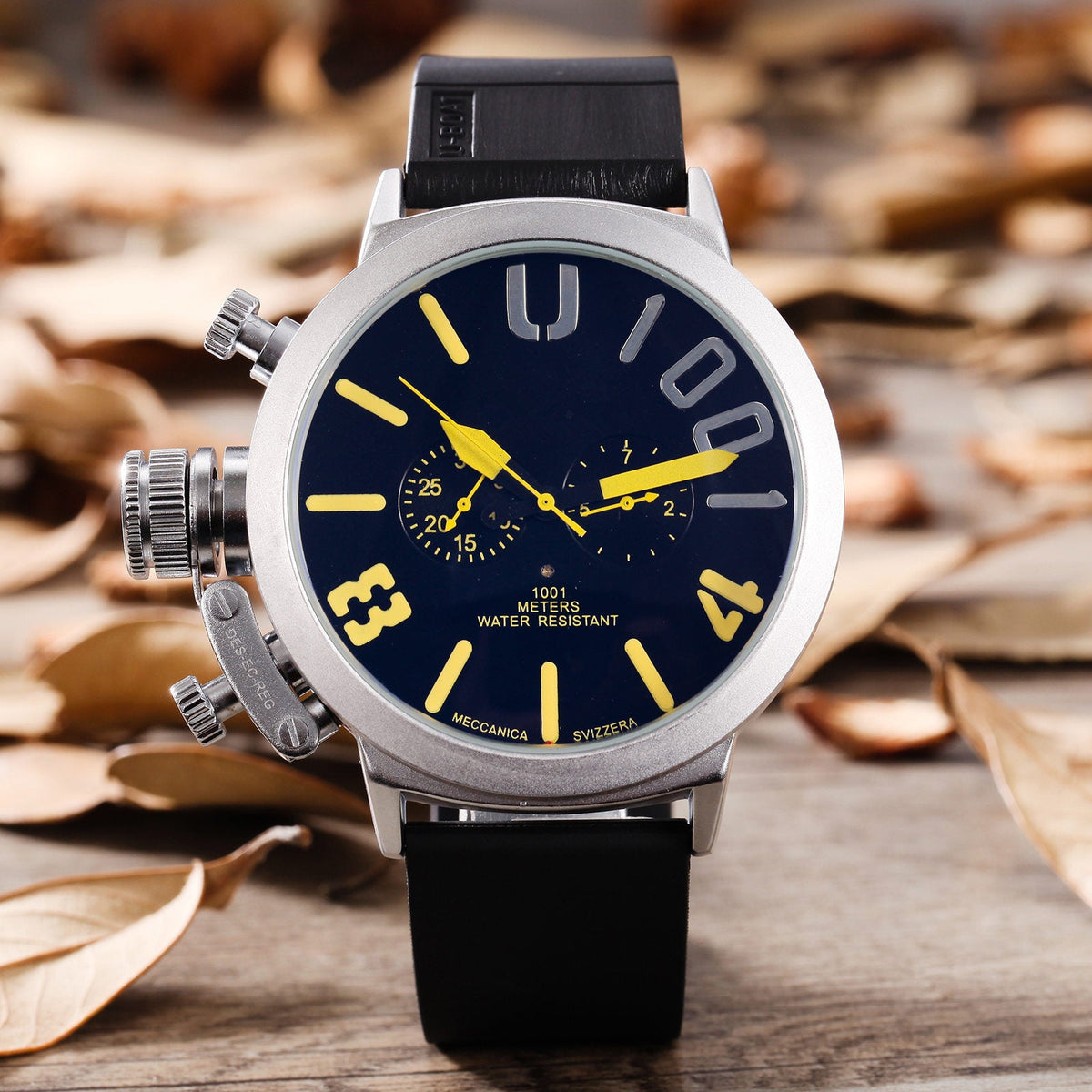Self-Winding Stainless Steel Wristwatch - Yellow