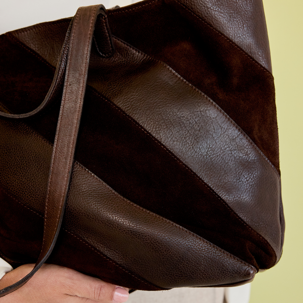 Tanya Suede Leather Tote Bag - Image 6