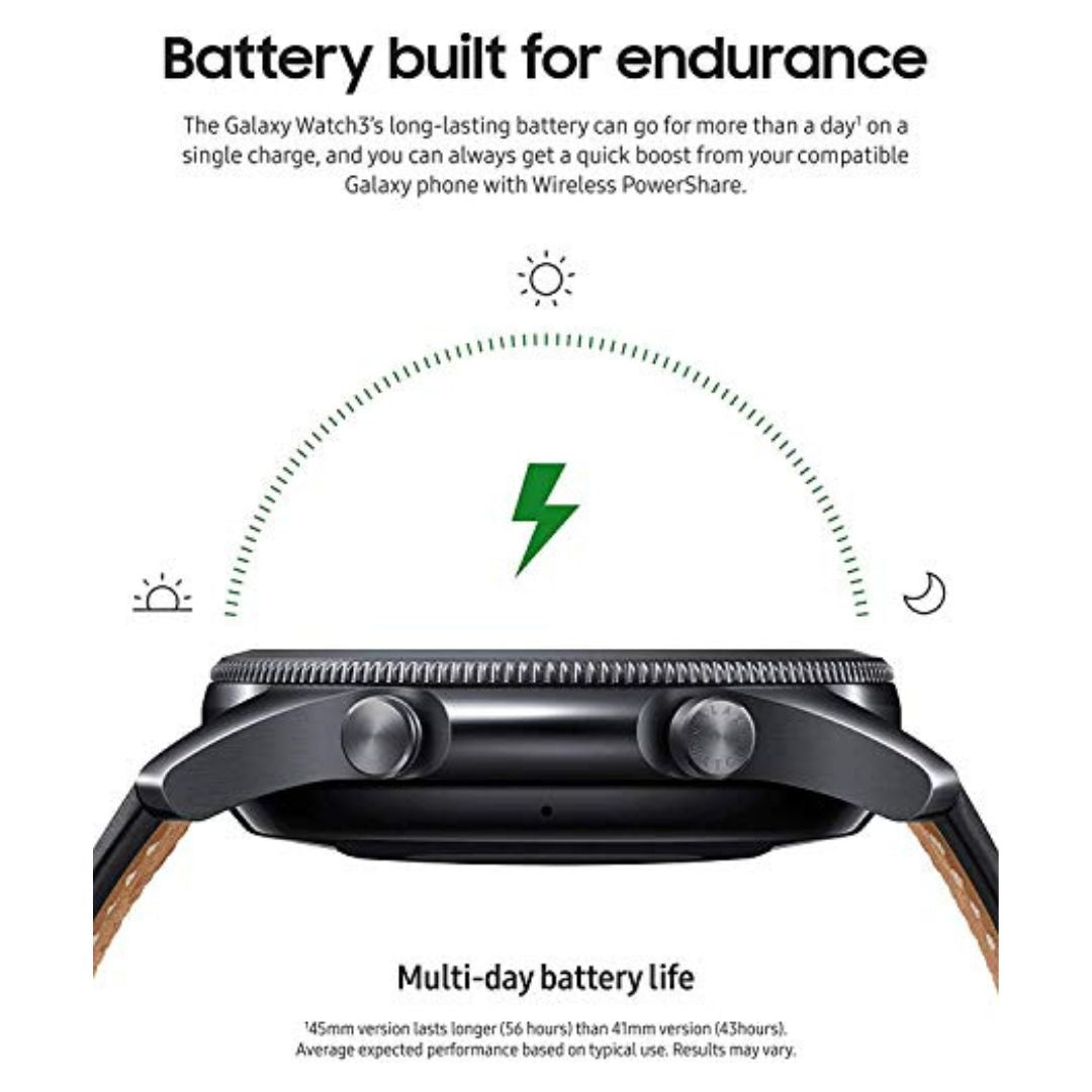 Samsung Galaxy Watch 3 (45mm, GPS, Bluetooth) Smart Watch with Advanced Health - Mystic Black - SM-R845UZKAXAR - Image 4