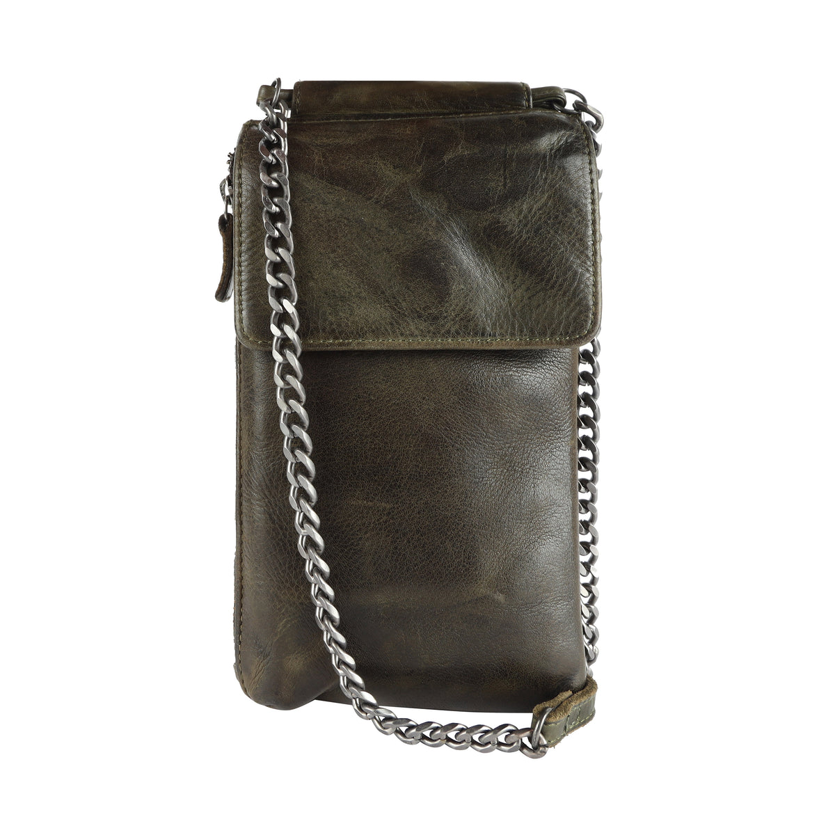 Tati Leather Crossbody Bag - Olive