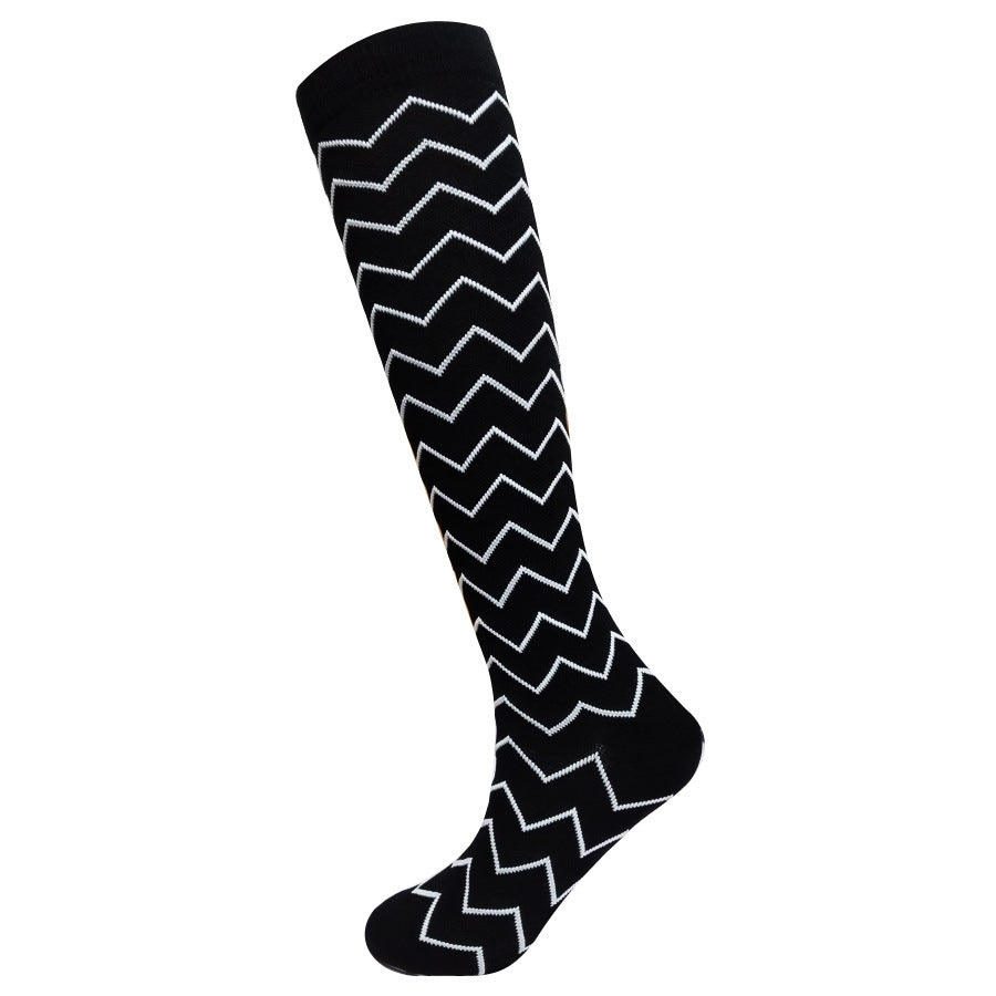 Comfortable Leg Support Compression Elastic Sports Socks - 4 Jacquard