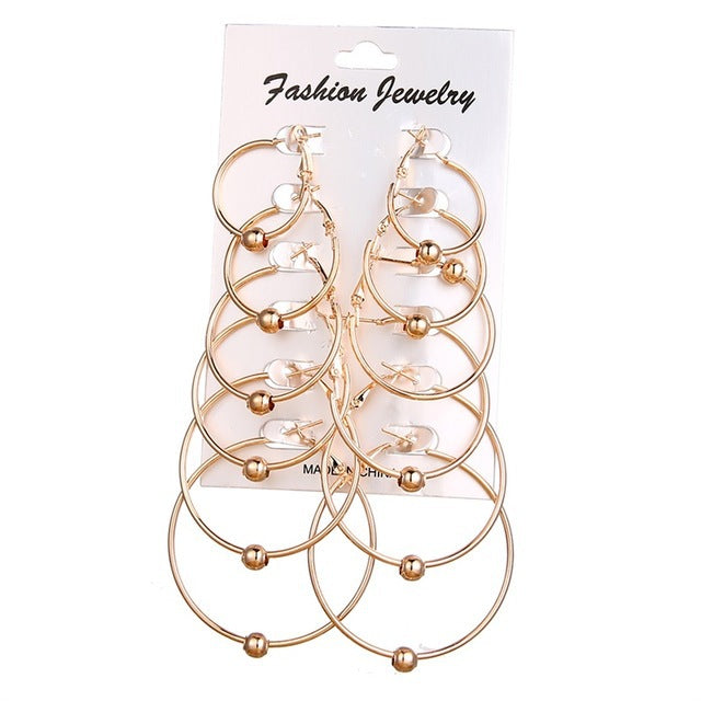 Hot Selling Accessories, Rock Exaggerated Earrings - Golden circle