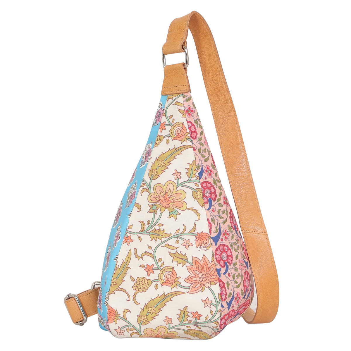 Hippie Leather Sling Bag (Sm) - Fabric Floral