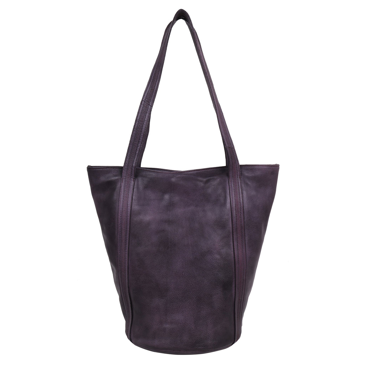 Kent Leather Tote Bag - Eggplant