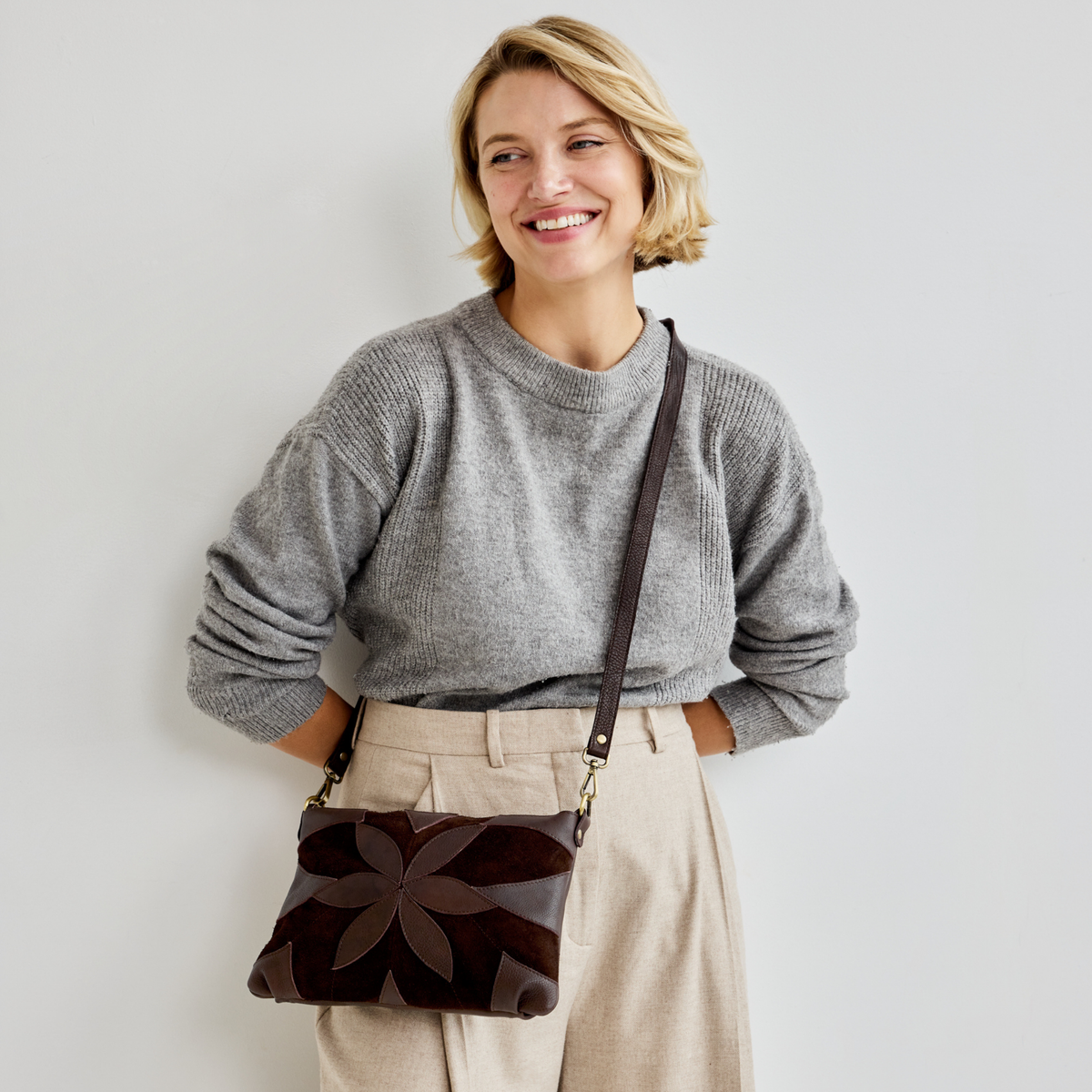 Stevie Suede Leather Crossbody Bag - Image 10