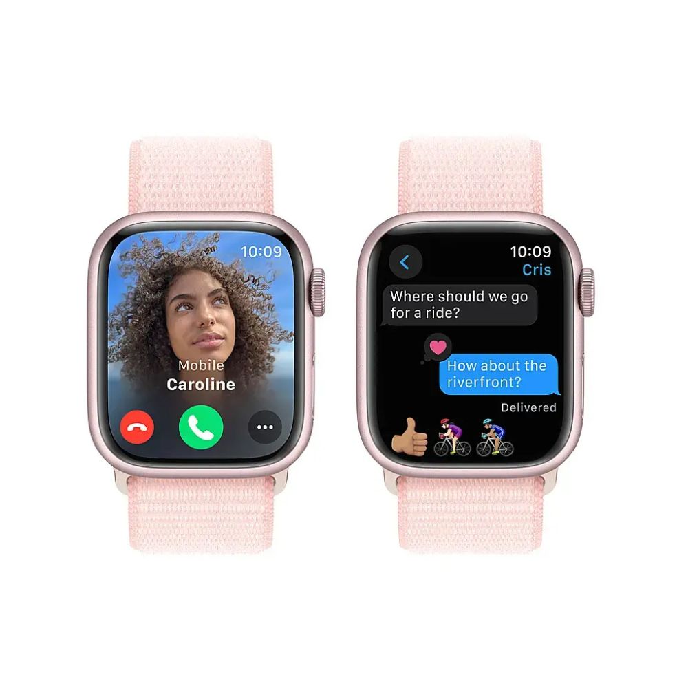 Apple Watch Series 9 (GPS) 41mm Aluminum Case with Light Pink Sport Loop - Adj - Pink - MR953LL/A - Image 4