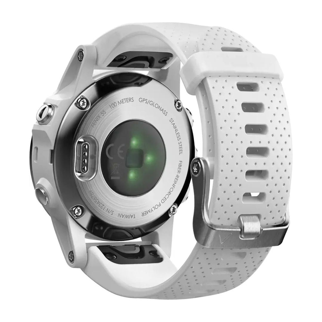 Garmin fenix 5S Smartwatch – 42mm Fiber-Reinforced Polymer – White with Carrara White Band – 010-01685-00 - Image 4