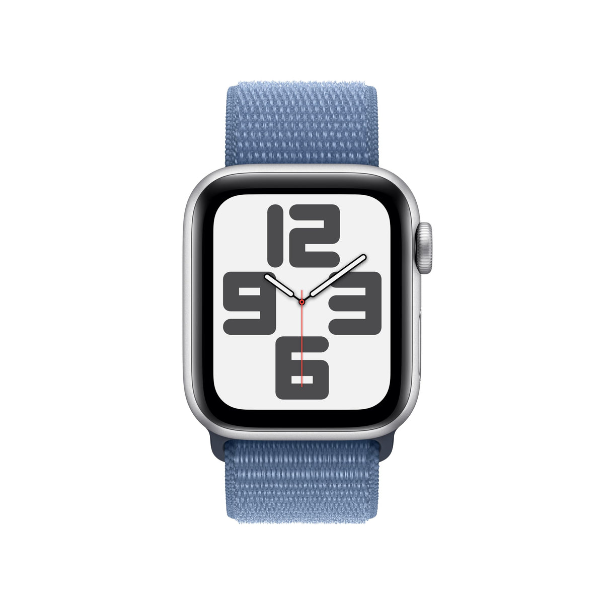 Apple Watch SE 2nd Generation (GPS + Cellular) 40mm Silver Aluminum Case with Winter Blue Sport Loop - MRGP3LL/A - Image 2