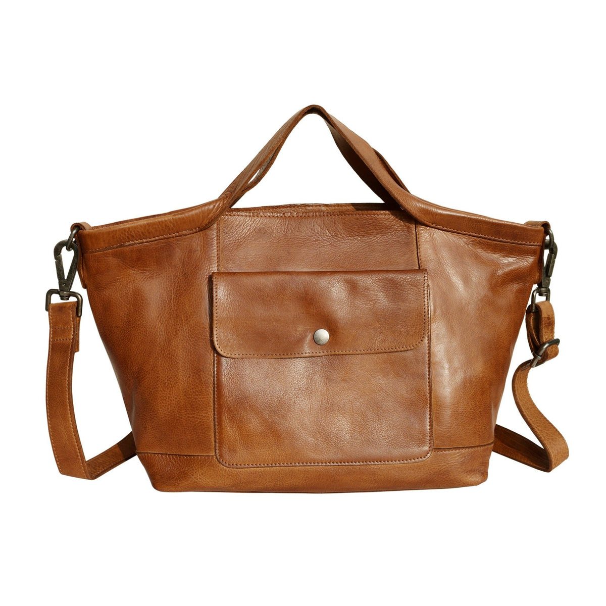 Claire Leather Crossbody Bag - Cognac