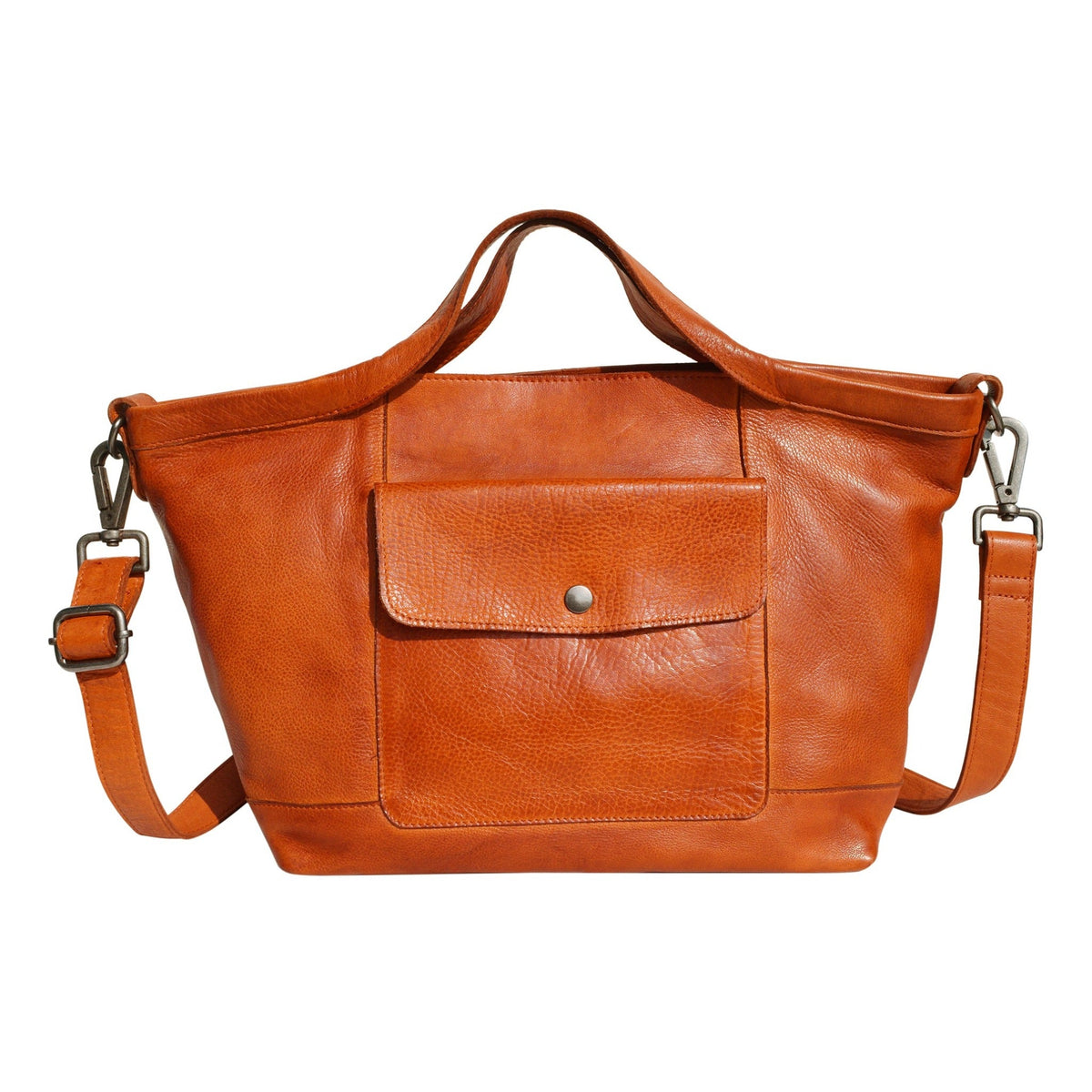 Claire Leather Crossbody Bag - Orange
