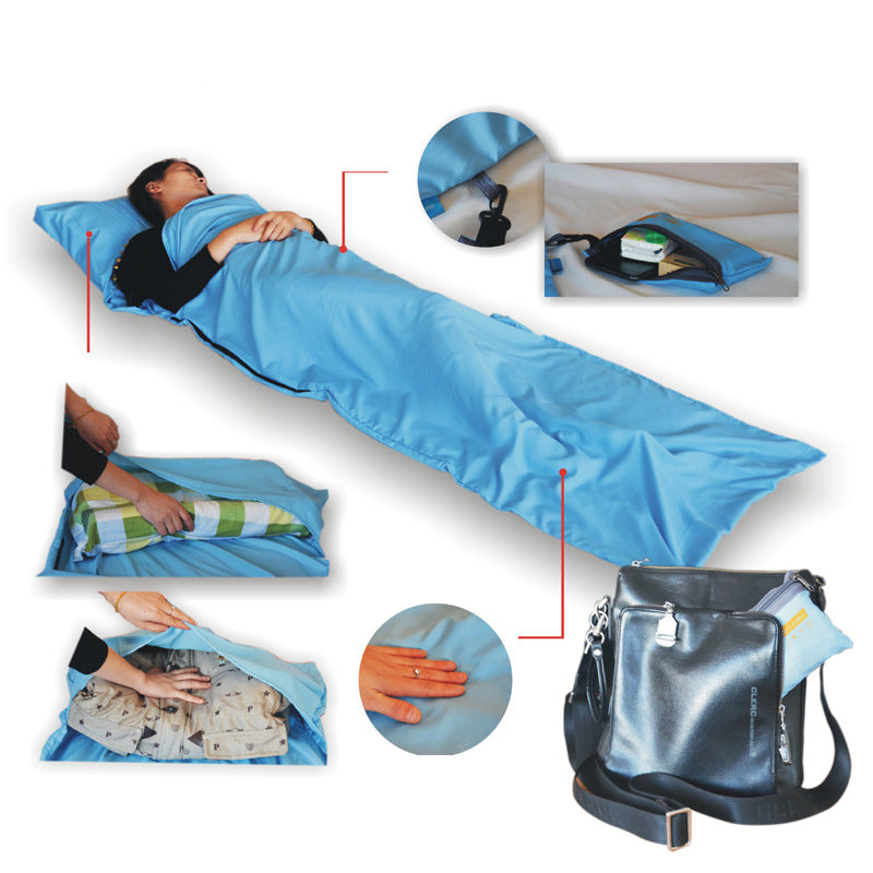 Lightweight Silk & Cotton Sleeping Bag Liner for Hotels, Camping & Travel