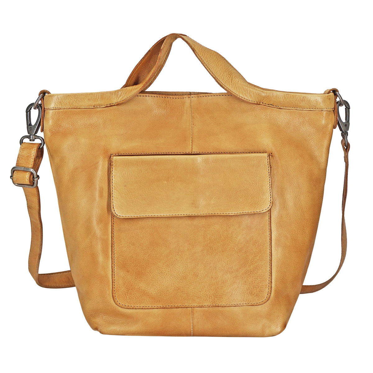 Bianca Leather Crossbody Bag - Camel