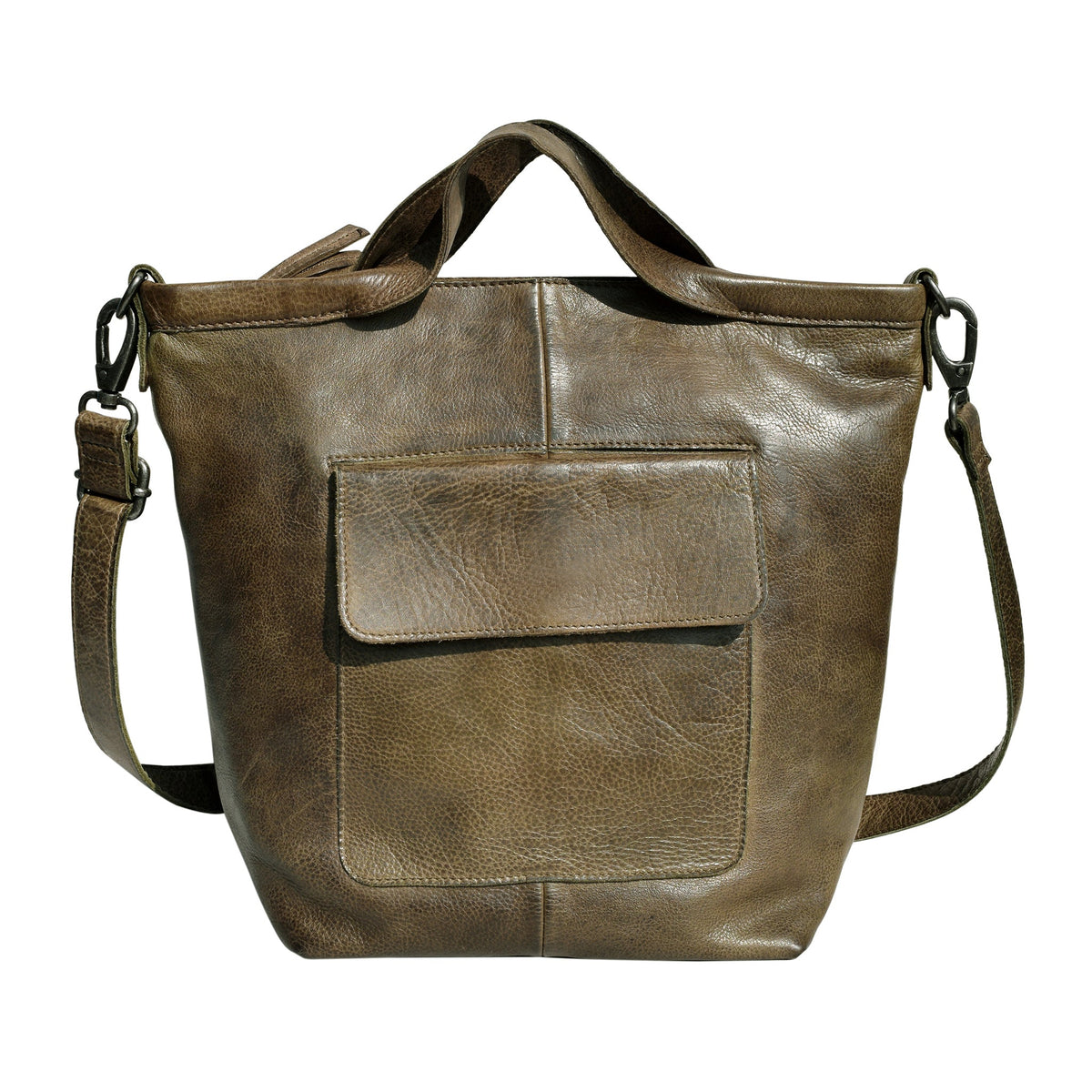 Bianca Leather Crossbody Bag - Moss
