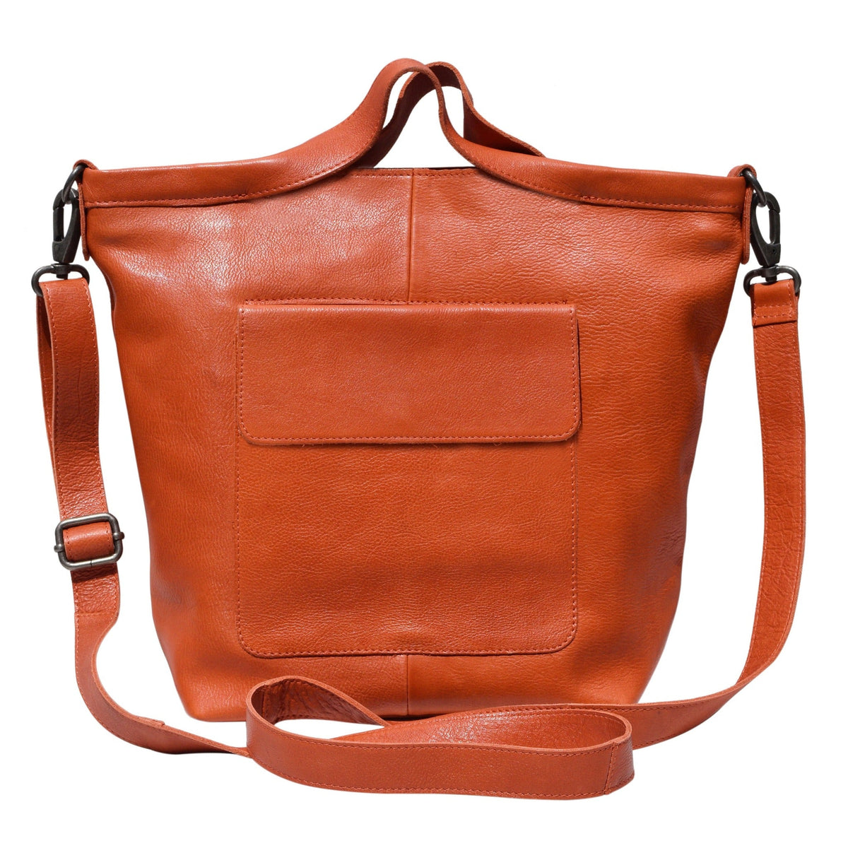 Bianca Leather Crossbody Bag - Orange