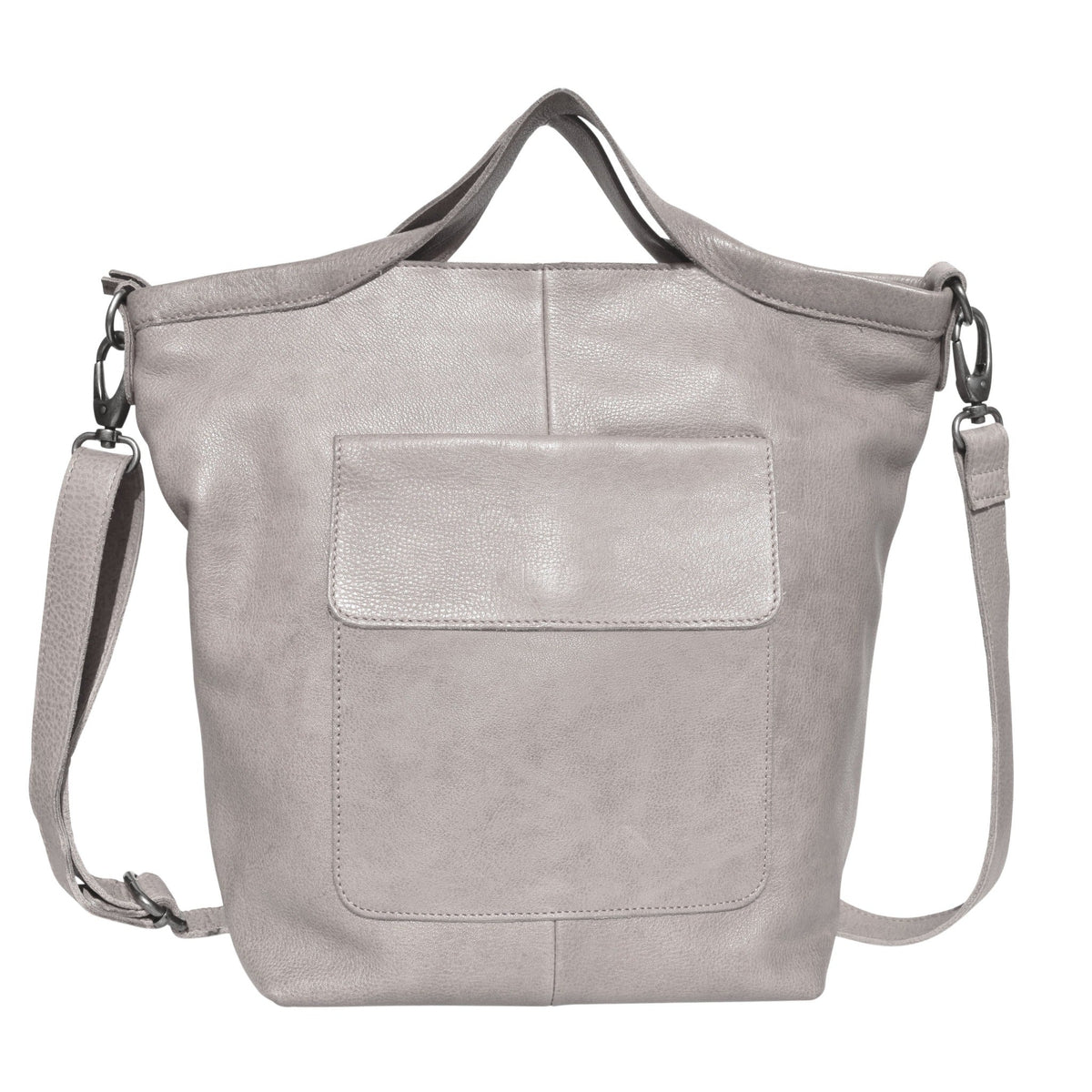Bianca Leather Crossbody Bag - Grey