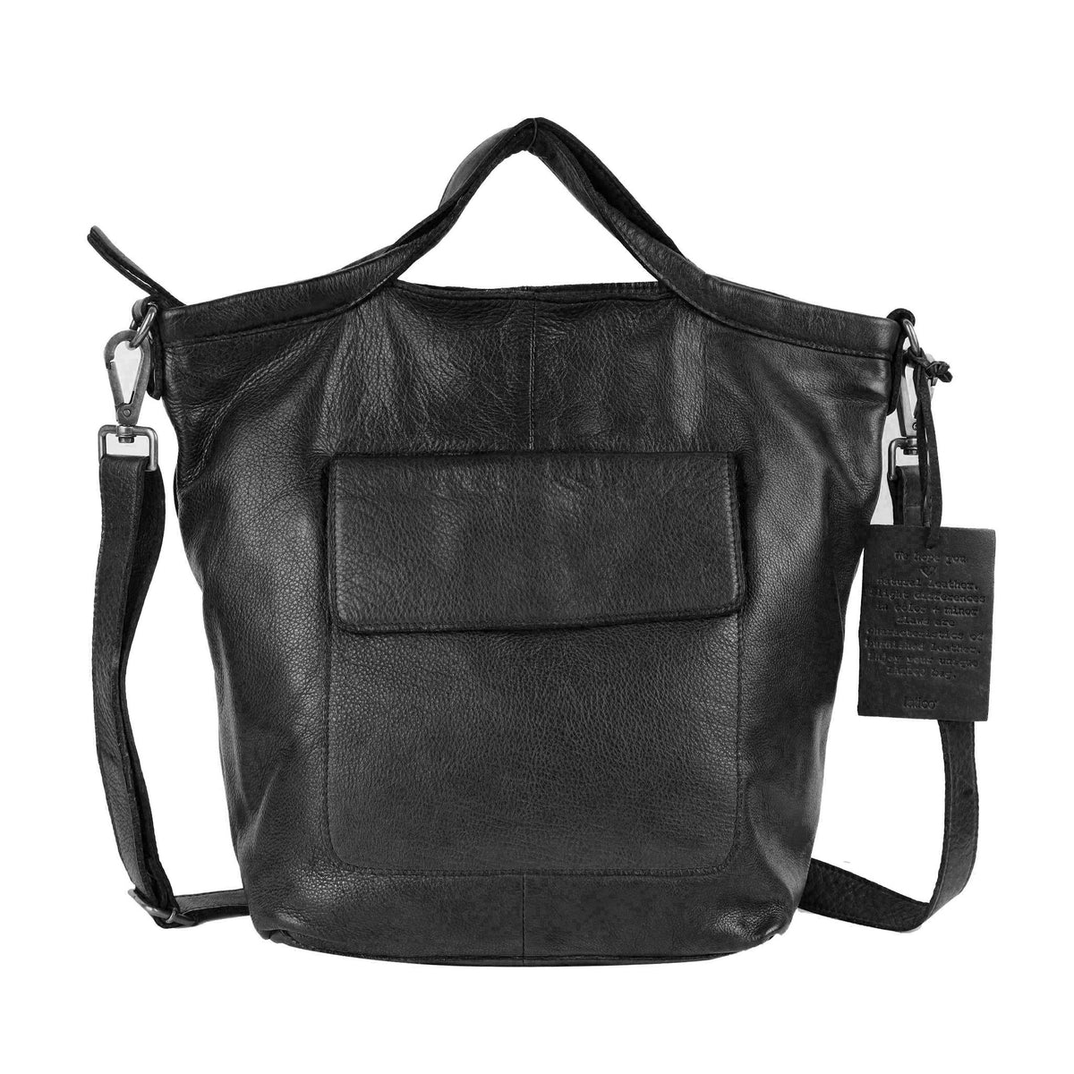 Bianca Leather Crossbody Bag - Black