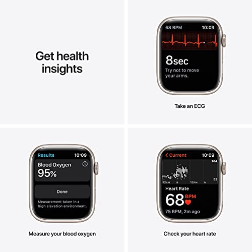 Apple Watch Series 7 (GPS) 45mm Starlight Aluminum Case with Starlight Sport Band - MKN63LL/A - Image 3