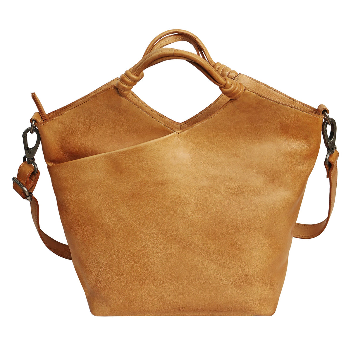Nash Leather Crossbody Bag - Camel