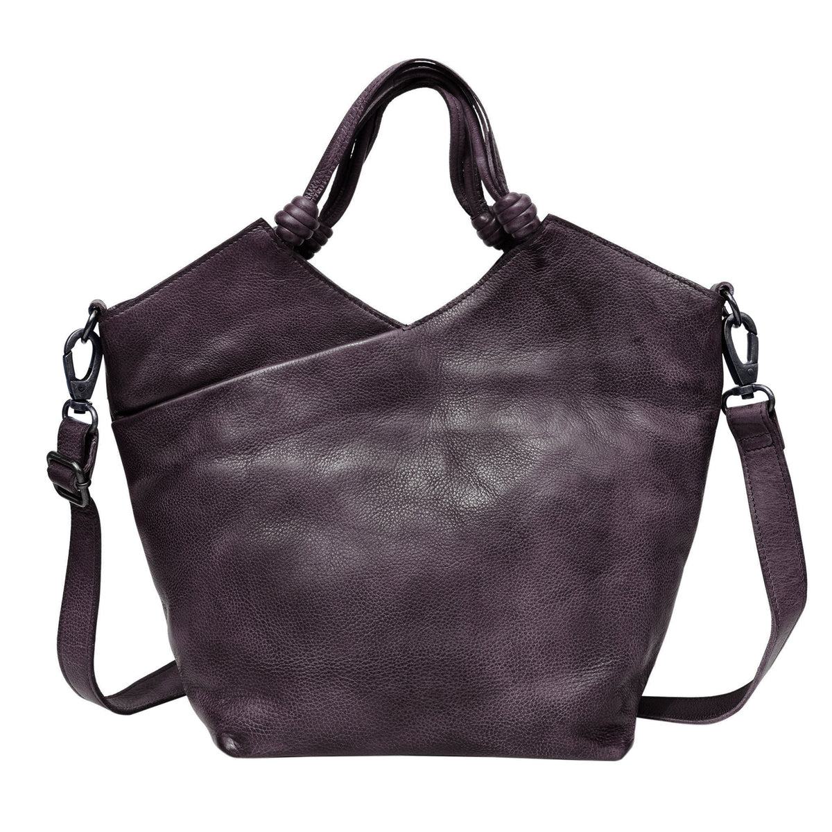 Nash Leather Crossbody Bag - Eggplant