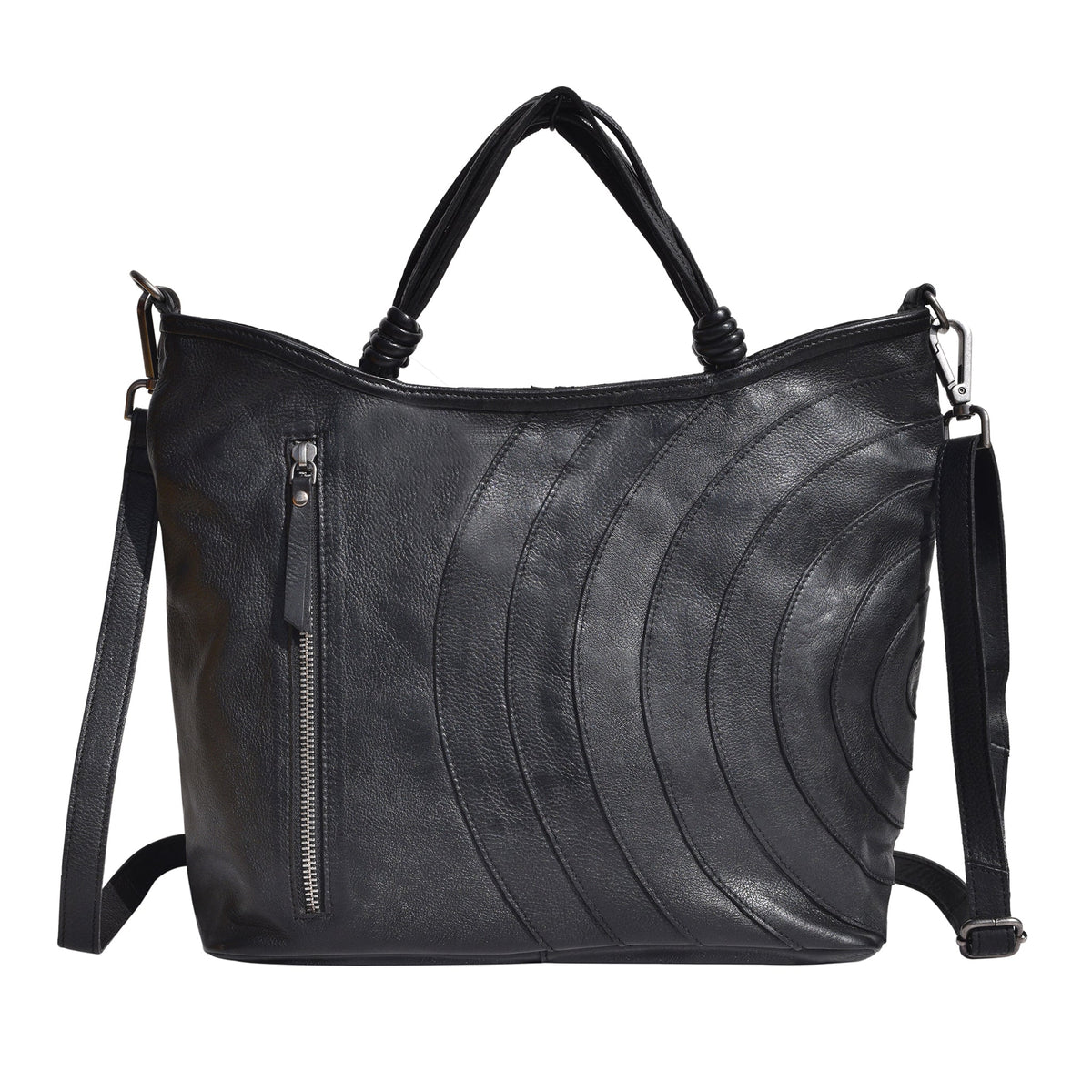 Joplin Leather Crossbody Bag - Black