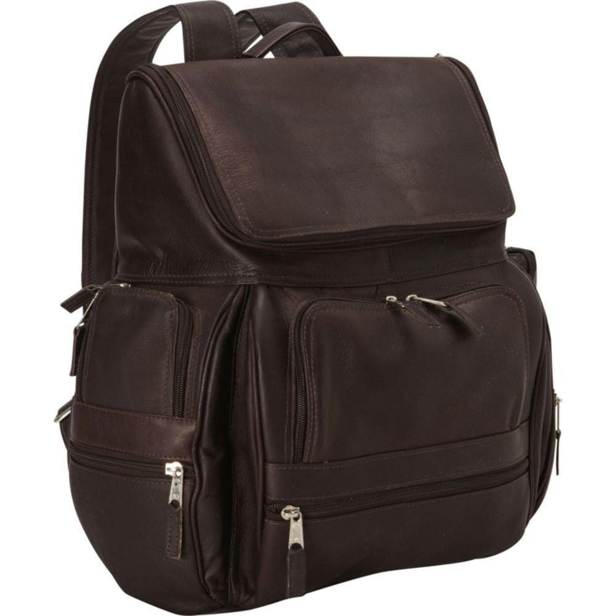 Explorer Leather Laptop Backpack - Cafe (Dark Brown)