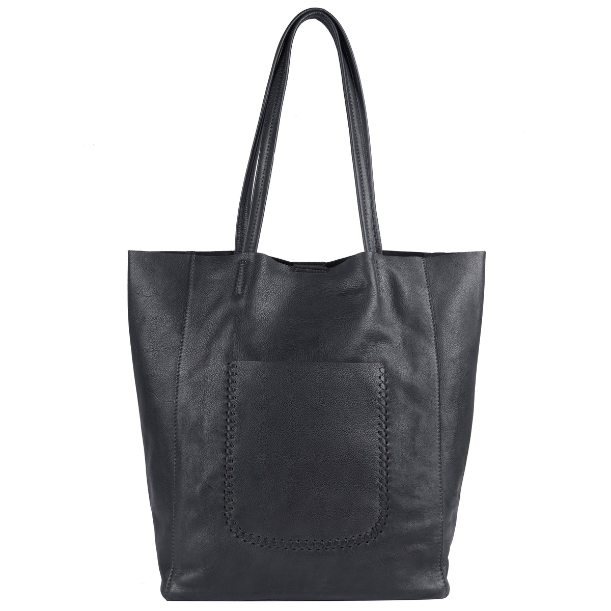 Dolce Leather Tote Bag - Charcoal