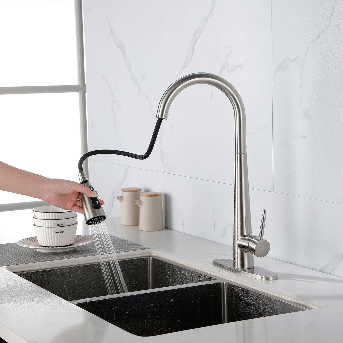High-Arc Single Handle Kitchen Sink Faucet