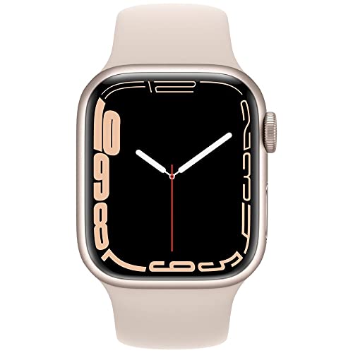 Apple Watch Series 7 (GPS + Cellular, 45 MM) Starlight Aluminum Case with Starlight Sport Band - Image 2