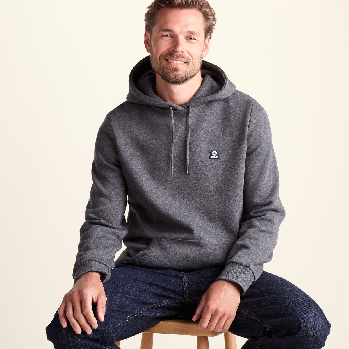 Akerman Mens Supersoft Hoody - Dark Grey Marl - Image 4