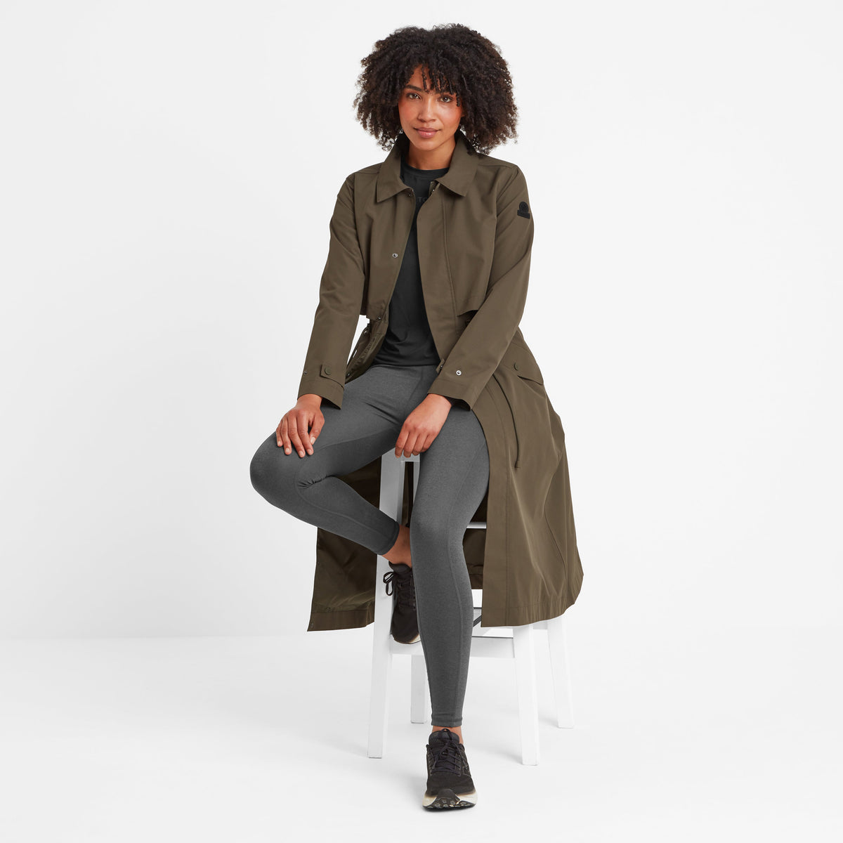 Alva Womens Waterproof Trench Coat - Khaki - Image 6