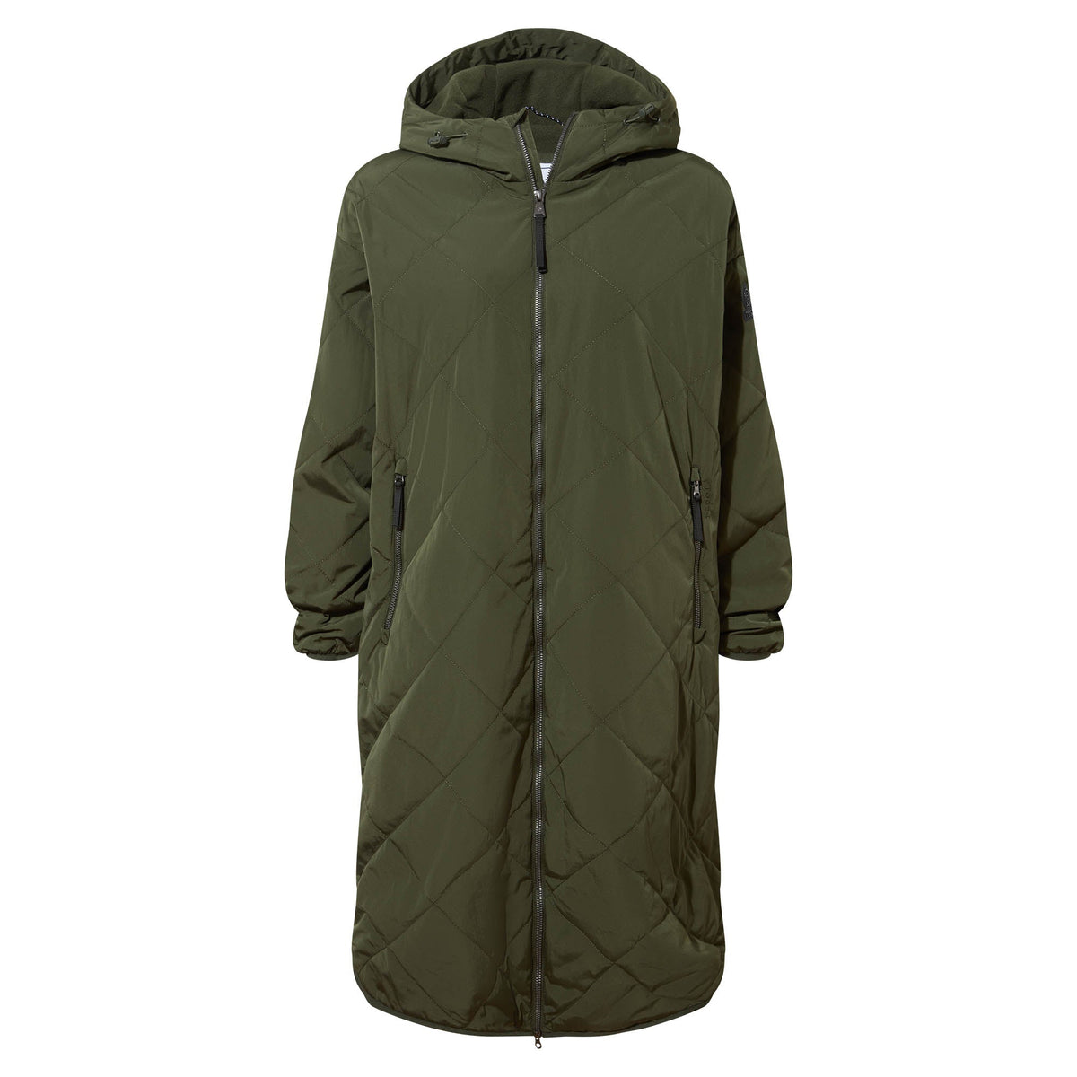 Banton Womens Oversized Shower Resistant Insulated Jacket - Dark Green - Image 9
