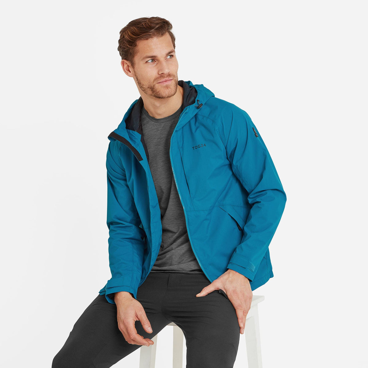 Brigsteer Mens Waterproof Jacket - Peacock Blue - Image 3