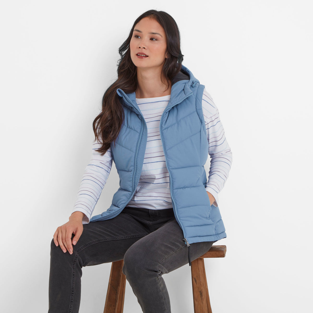 Calvo Womens Padded Gilet - Misty Blue - Image 2