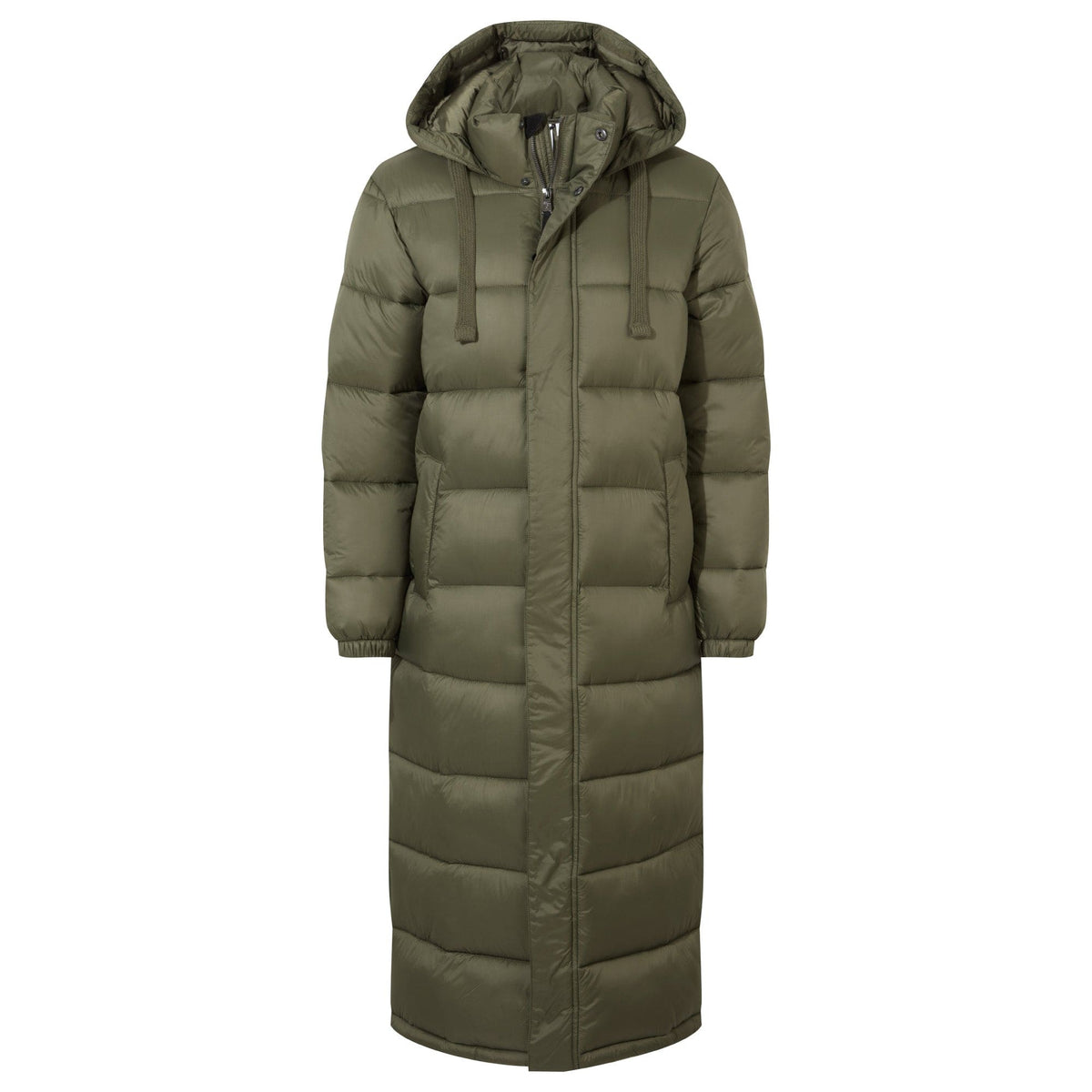Cautley Womens Long Padded Shower Resistant Jacket - Khaki - Image 10