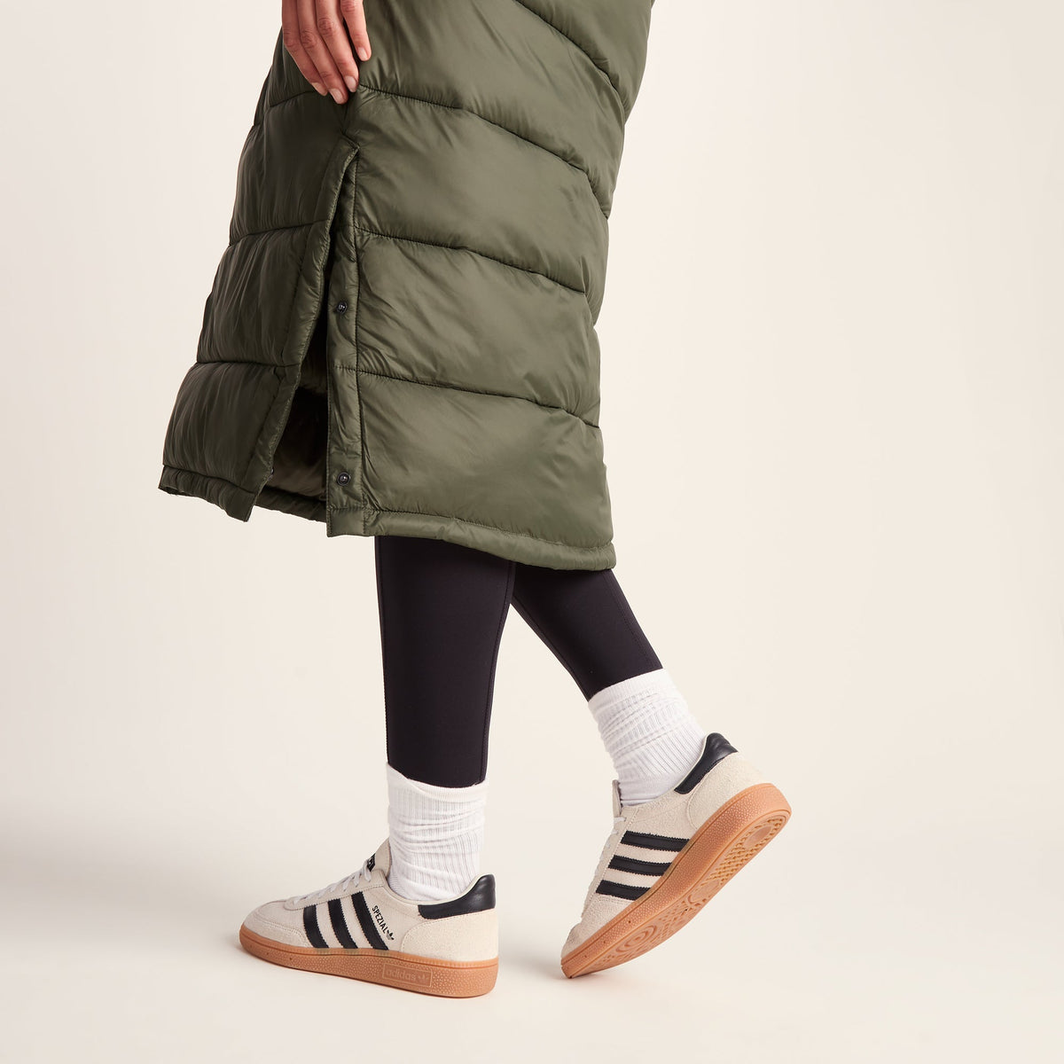 Cautley Womens Long Padded Shower Resistant Jacket - Khaki - Image 4