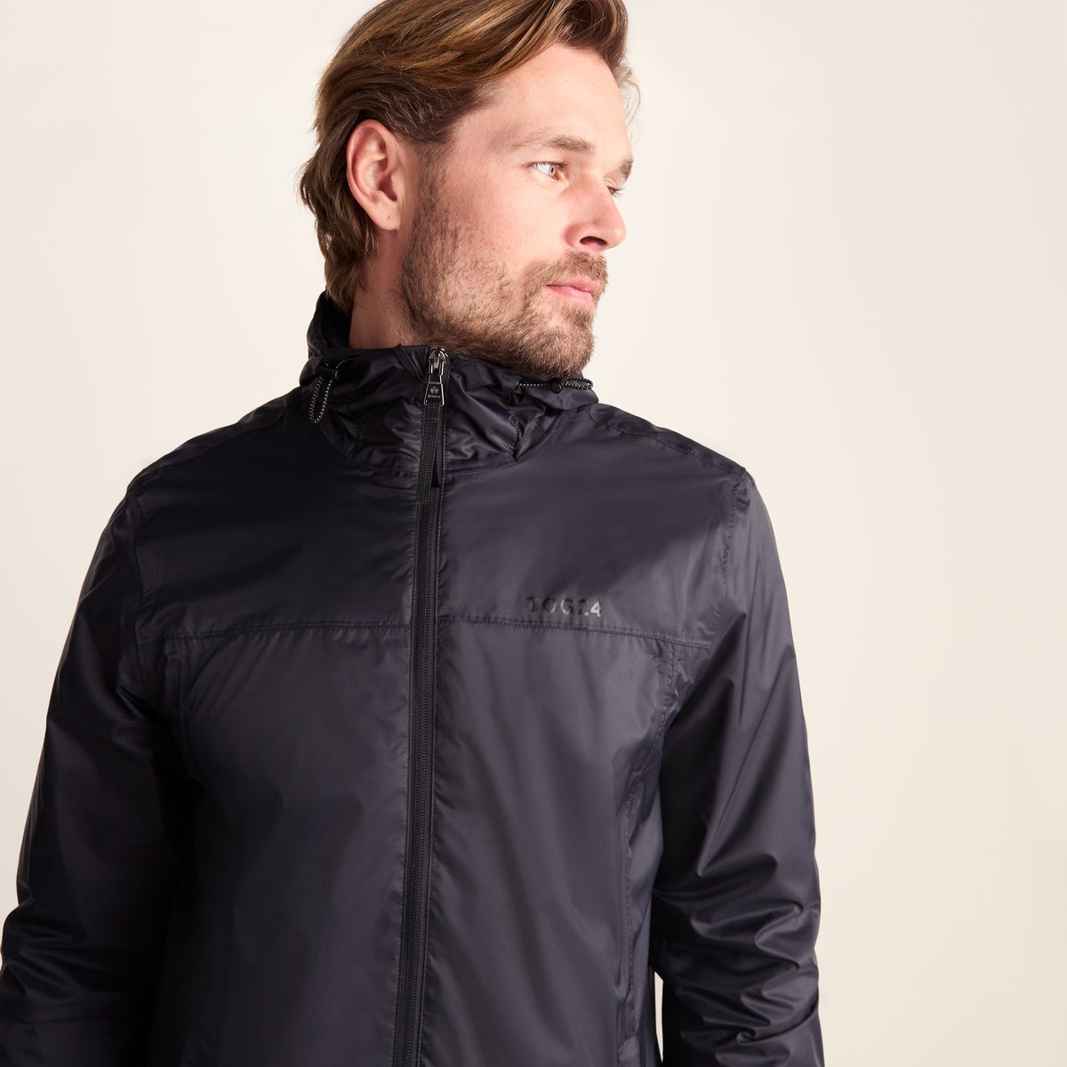 Craven Mens Waterproof Packaway Jacket - Black - Image 6