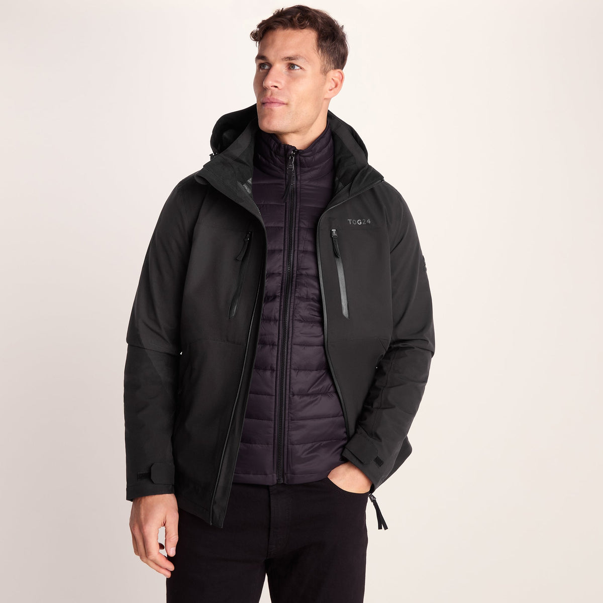 Denton Mens 3-in-1 Waterproof Jacket - Black