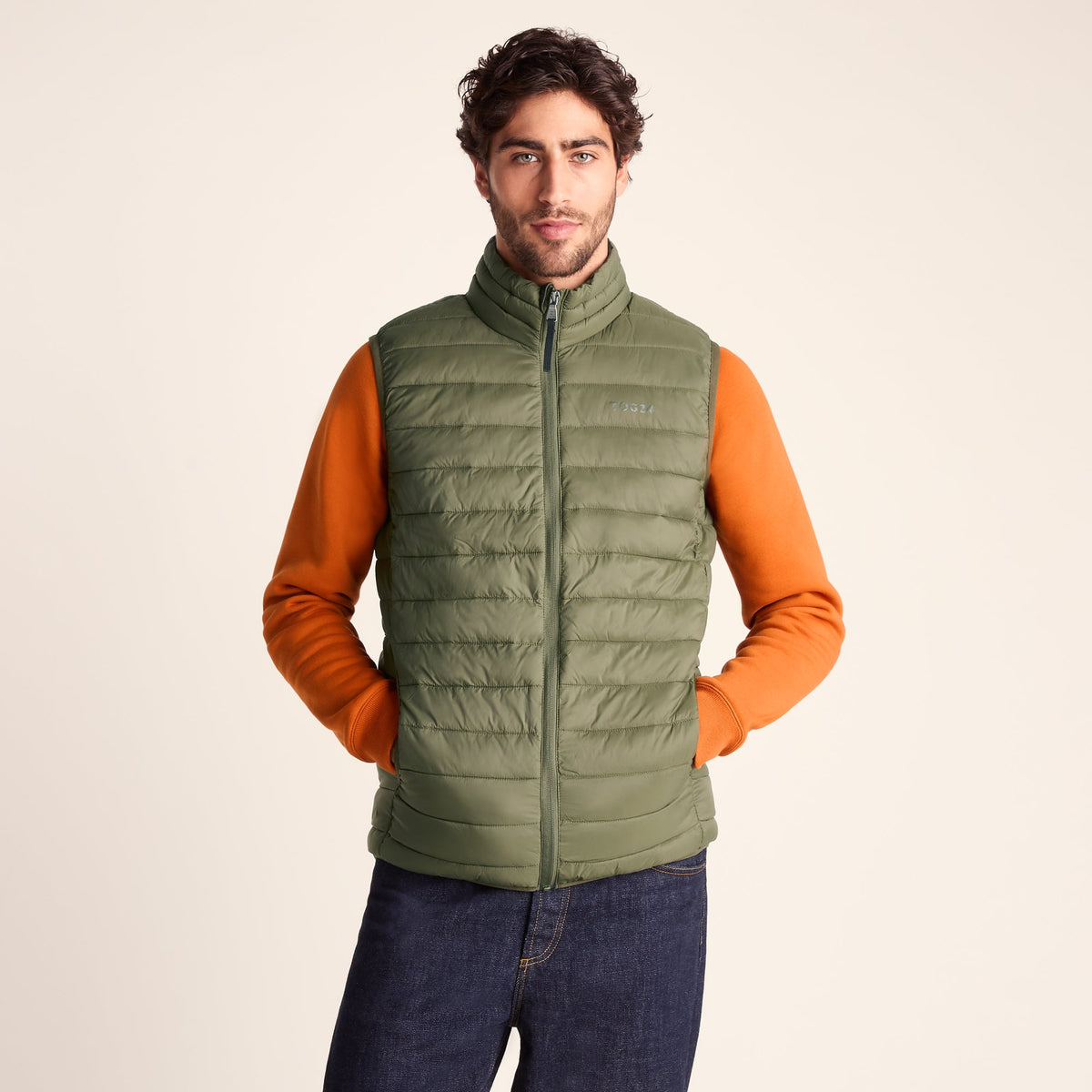 Gibson Mens Insulated Padded Gilet - Khaki - Image 5