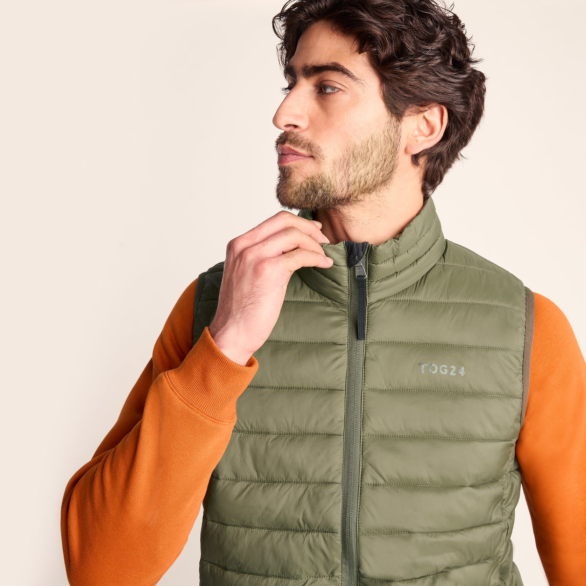 Gibson Mens Insulated Padded Gilet - Khaki - Image 3