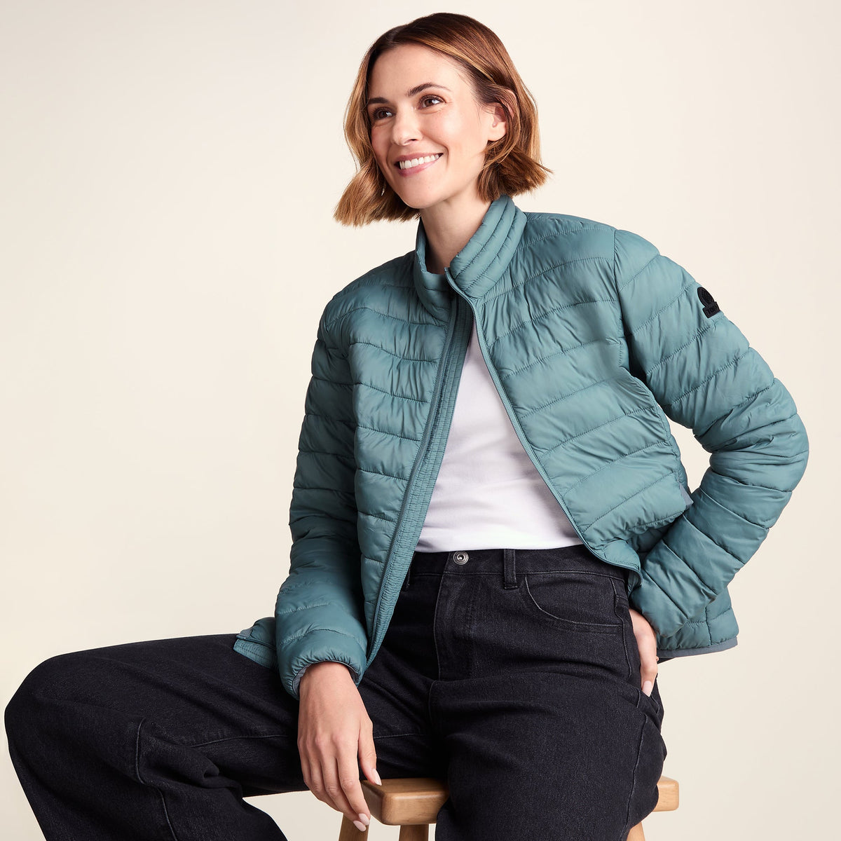 Gibson Womens Insulated Padded Jacket - Smokey Teal - Image 4