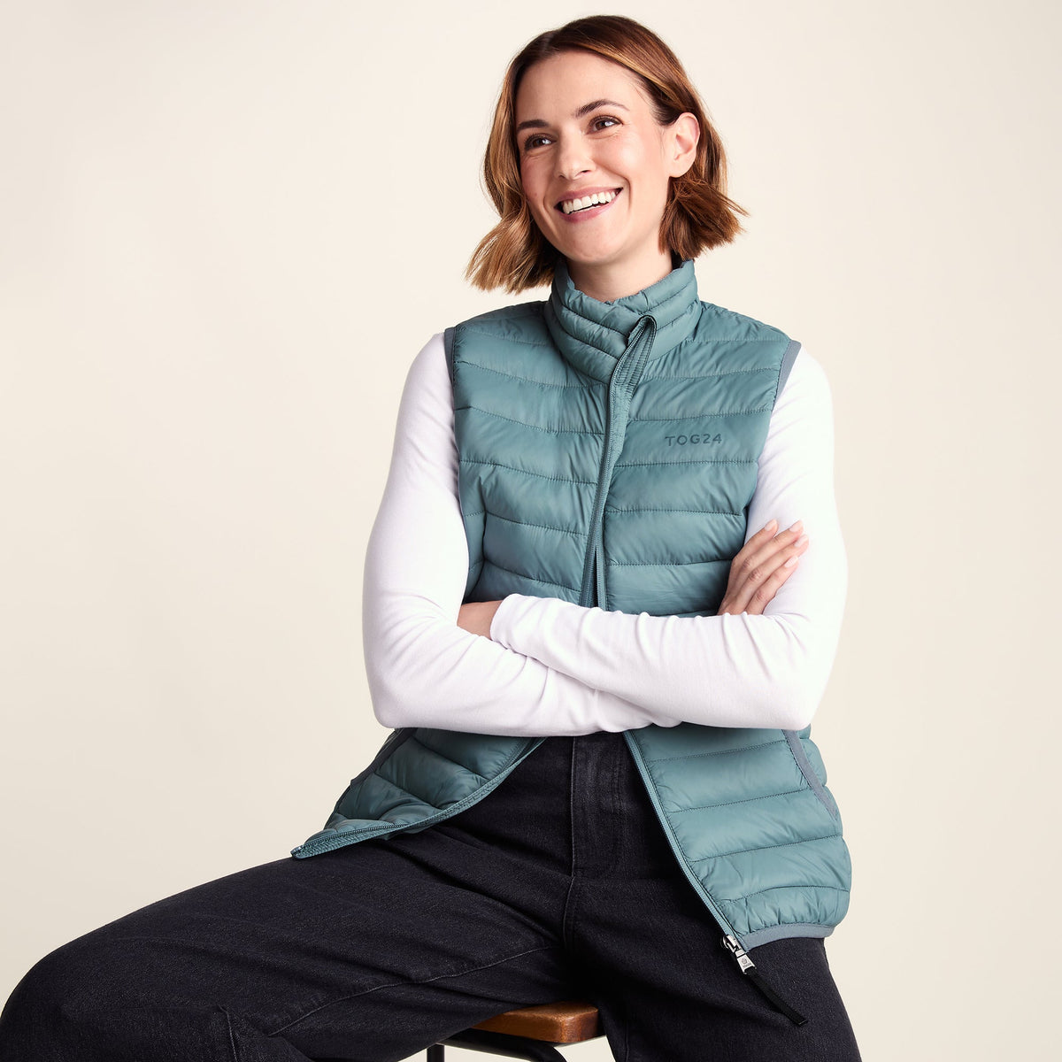 Gibson Womens Insulated Padded Gilet - Smokey Teal - Image 4