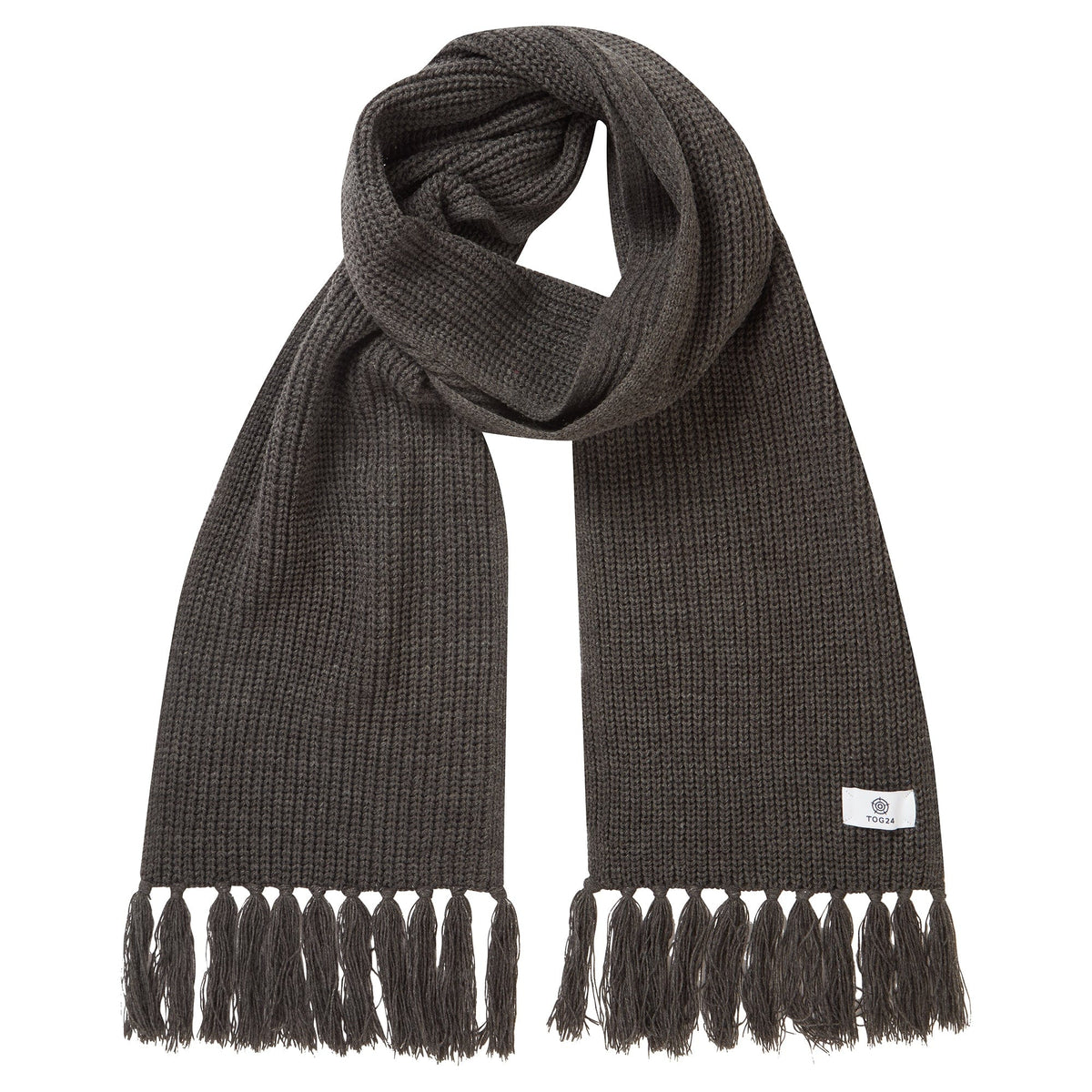 Hanlith Ribbed Scarf - Dark Grey Marl - Image 2