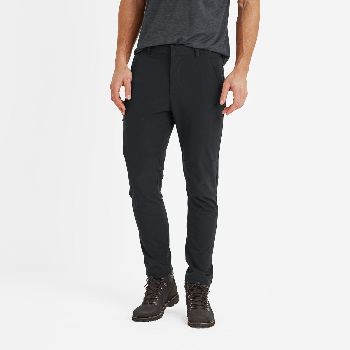 Hurstead Mens Softshell Walking Trousers Short - Black - Image 3