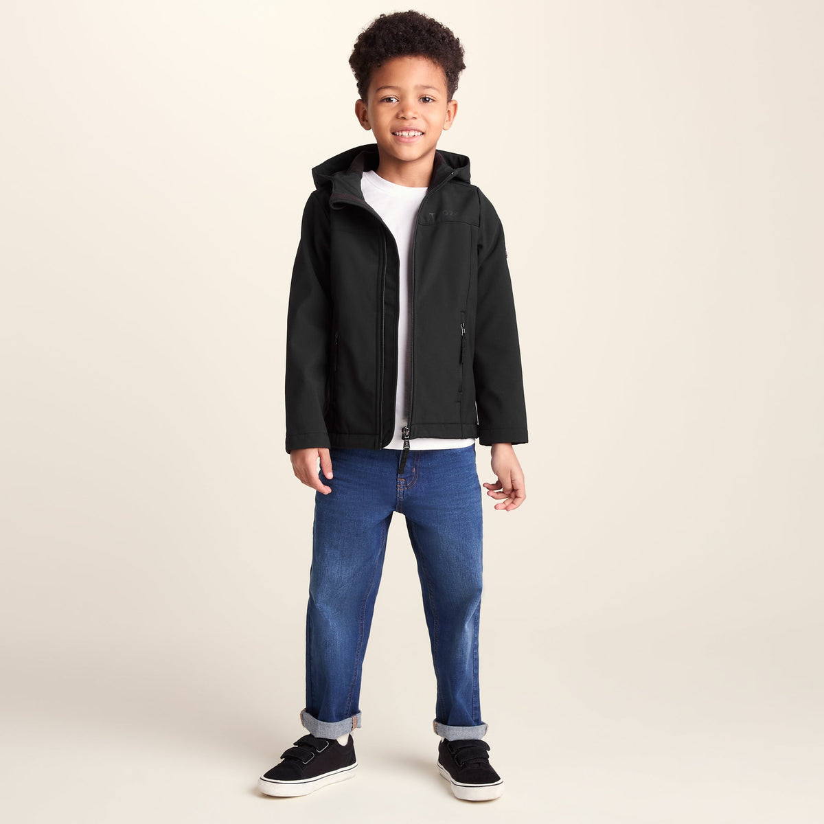Koroma Kids Softshell Hooded Jacket - Black - Image 2