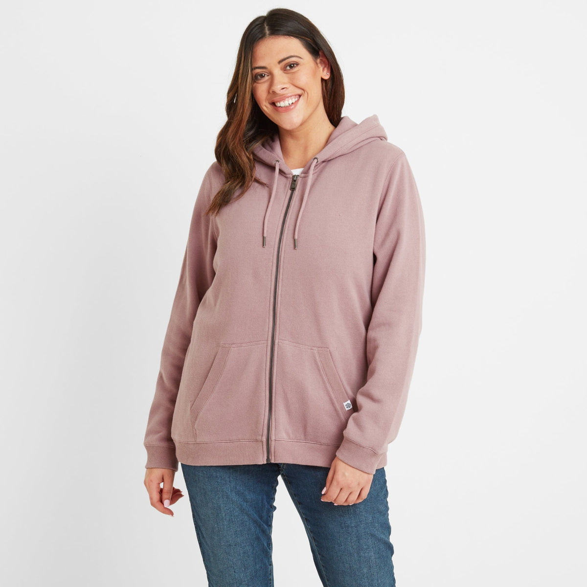 Mia Womens Supersoft Zip Hoody - Faded Pink - Image 6