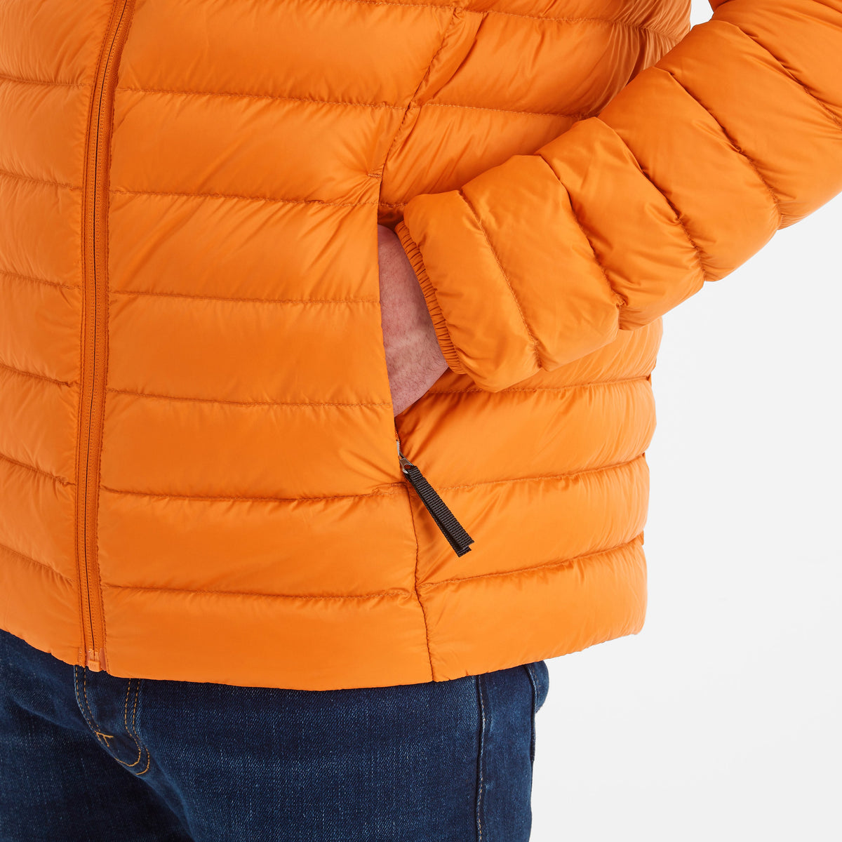North Mens RDS Certified Down Hooded Jacket - Dark Orange - Image 6