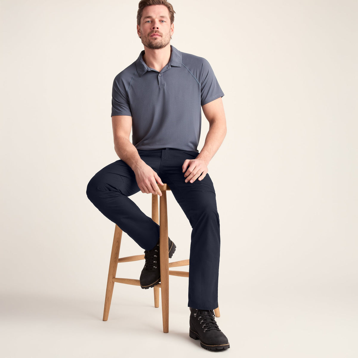 Rowland Mens Performance Trousers Regular - Navy - Image 4
