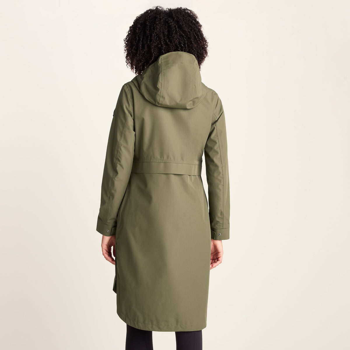 Saunter Womens Long Waterproof Jacket - Khaki - Image 4
